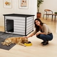 thumbnail image 4 of EHHLY 50" Large Dog House Outdoor, Weatherproof Insulated Plastic Dog House with Floor & Ventilation, Slanted Roof Dog House Indoor Outdoor,4057L,Cemented Grey(50*42*37''), 4 of 8