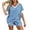 Blue, variant on Enjoytime Striped Outfits for Women V Neck Short Sleeve Shorts 2 Piece Sets Summer Casual Matching Set