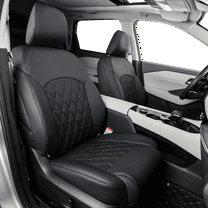 coverdream Rogue Seat Covers Full Set for 2021-2025 2026 Nissan Rogue S,SV(Not for Sport) - Leatherette (Black/Red,Full Set)