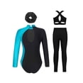 thumbnail image 2 of Haitryli Kids Girls Gymnastics Ballet Dance Leotards 4-piece Shiny Rhinestones Figure Ice Skating Unitards Jumpsuit Outfits Lake Blue 8, 2 of 5