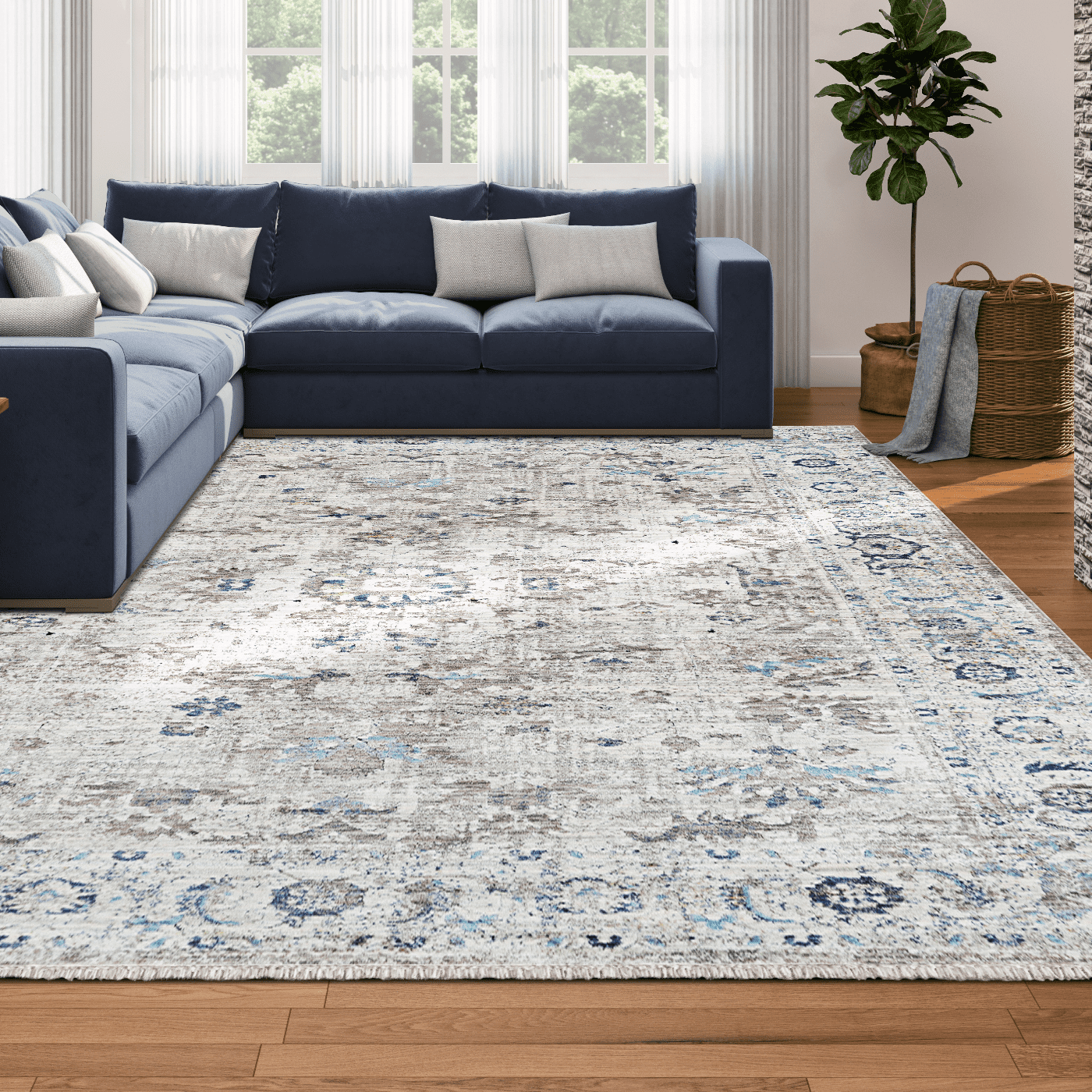 Couristan Nostalgia Garden Palace Area Rug, Antique Cream, 6'6" x 9'6"