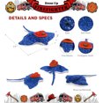 thumbnail image 3 of DolliBu Wild Spotted Blue Ray Firefighter Stuffed Animal - Wild Collection Blue Ray Fireman Toy with Red Fireman Hat Outfit, Ocean Life Animal Fire Fighter Doll Plush Toy for Kids and Adults- 17 Inch, 3 of 7