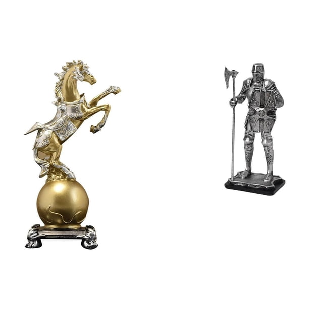 Figura de escritorio,Estantería con estatua de caballo para escritorio,oficina y decoración del hogar.,Figura decorativa de escritorio de resina para decoración del hogar,Figura de