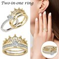 thumbnail image 2 of IKemiter 925 Sterling Silver 2 In 1 Round Cut Crown Sound Ring, 2 of 8