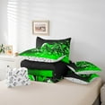 thumbnail image 4 of Erosebridal Teenager Gamepads Bedding Sets Twin Size,Black Green Comforter Sets with Sheets,Geometry Hexagon Bed in a Bag Twin size,Microfiber Ombre Bedroom Decorative,Reversible,7-Piece, 4 of 6