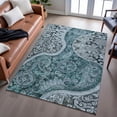 thumbnail image 6 of Addison Rugs Mayfield Premium Machine Washable Transitional Swirl Teal Rectangle Rug, 9' x 12', 6 of 6