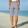 thumbnail image 3 of CUSTG Women Wide Leg Pants Elegant High Waist Short Trousers With Comfort Fit And Breathable For Everyday Wear Cozy Soft Beach Pants, 3 of 5