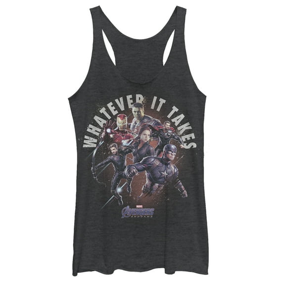 Women's Marvel Avengers: Endgame Whatever It Takes Team Racerback Tank Top Black Heather X Small