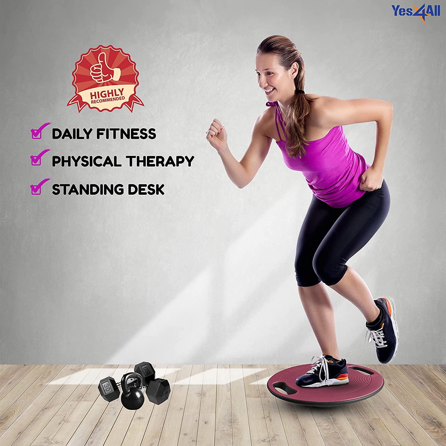 Buy Yes4All Wobble Balance Board, 16 in Surface, for Exercise Balance