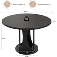 thumbnail image 3 of Virans 47.2" Round Dining Table for 4-6,Kitchen Dining Table with Double Curved Base & Back Panel Buckle Top,Modern Circle Dinner Table for Kitchens,Dining Rooms,Living Rooms,Black, 3 of 10