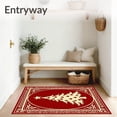 thumbnail image 3 of ODIKA 4x6 Machine Washable Non-Slip Area Rug, Festive Xmas Tree Oval Accent With Ornament Motif High Traffic Rug with Pad, Red, 607974, 3 of 8