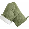 thumbnail image 2 of Heavy Duty 4-Piece Cotton Oven Mitts and Pot Holder Sets, 12 Inch Heat Resistant 500°F Kitchen Mittens for Baking,Green, 2 of 5
