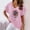 Pink, variant on Jacenvly New Juniors Tube Tops Misses V-Neck Print T-Shirts Fashion Comfortable Female Blouses Tops