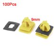 thumbnail image 2 of Unique Bargains 100 Pcs Clips de Garniture de Porte à Rivets Carrés en Plastique Jaune, 2 of 2