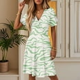 thumbnail image 2 of bbyeadc Floral Wedding Guest Dresses for Women Fashion Party Wrap V Neck Sundresses Plus Size Ruffle Short Sleeve Dresses Women Casual Flowy Bohemian Church Outfits, Light Green L, 2 of 4