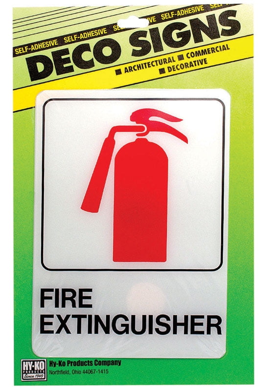 Hy-Ko D-16 5" X 7" Plastic Fire Extinguisher Sign 