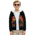 thumbnail image 6 of Chririnla Orange Flame Tractor Boys Casual Zip Up Jacket Hooded Long Sleeve with Pockets Lightweight Sporty Top Kids Size 8-10, 6 of 7