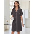 thumbnail image 2 of Ekouaer Nightgowns for Women Button Down Sleep Shirts Short Sleeve Nightshirt Classic Pajama Dress Soft Sleepwear, 2 of 6