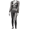 thumbnail image 4 of Radiance Glitter Rhinestone Deep V Mesh Bodysuit Lingerie, 4 of 7