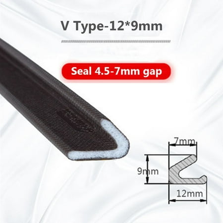

5M Self-Adhesive Anti-Collision Door Seal Gap Filler Sealing Strip Door Window Draught Excluder Weather Stripping V TYPE-13*9MM