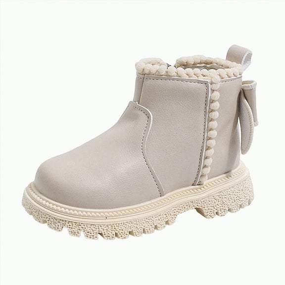 CAICJ98 Toddler Girl Ankle Boots Side Zipper Low Heels Casual Shoes Comfortable Kids Boots Girls (Toddler/Little Kid),5