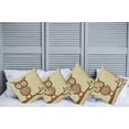 thumbnail image 2 of Ambesonne Retro Throw Pillow Cover 4 Pack, Owl Sitting on Branch, 24", Brown Cream Teal, 2 of 5