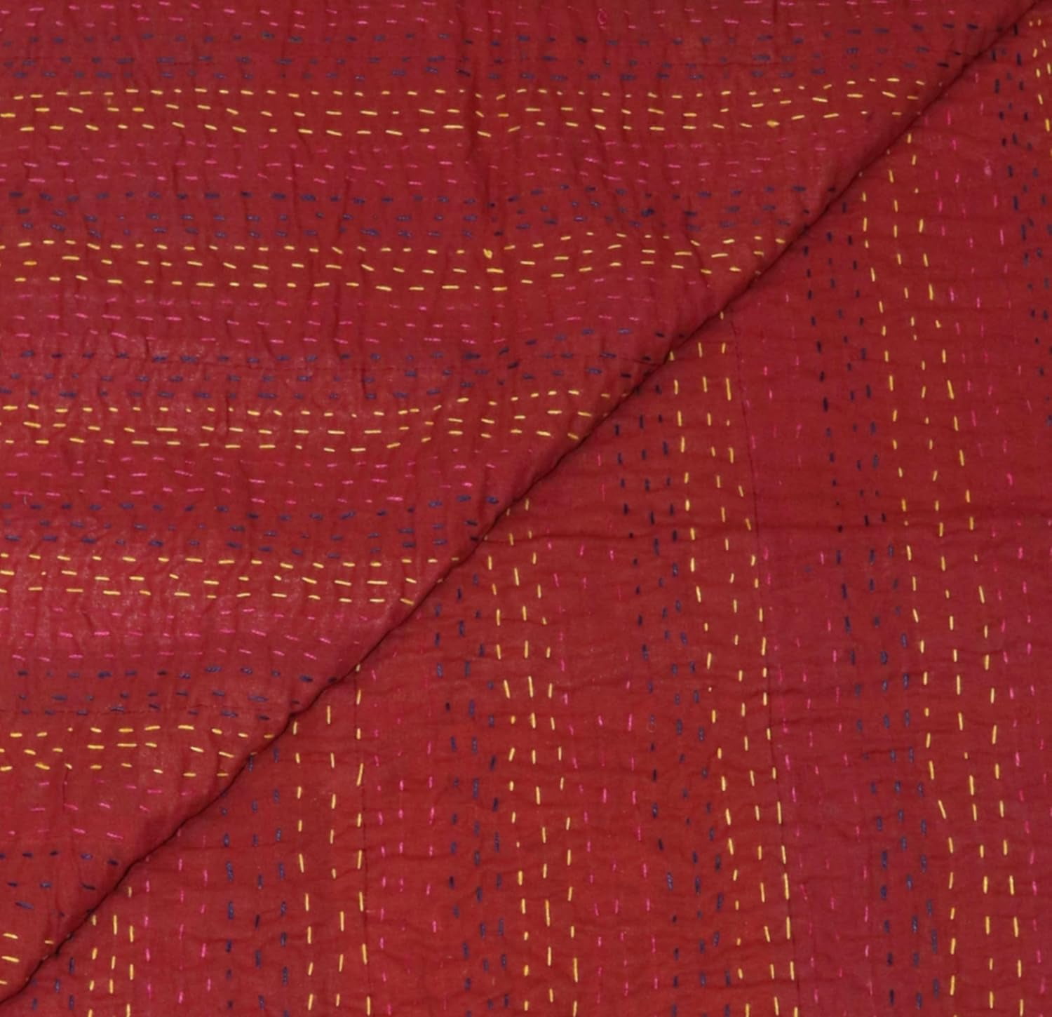 Trademoon Handwoven Silk Patola Kantha – Elegant, Lightweight, Traditional Design, Perfect for Weddings and Festivals Size - Twin / Single Size - 60" x 90" / 152 cm x 228 cm