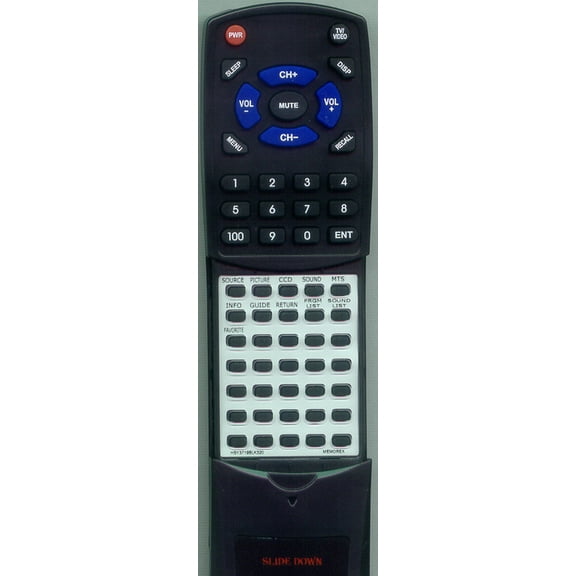 Replacement Remote for MEMOREX HS-Y3719-BLK-320, HSY3719BLK320, RTHSY3719BLK320, MLT1912