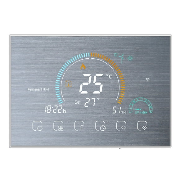 WiFi Smart Programmable Room Thermostat Backlit LCD Electric Programmable Thermostat; Heating Controller BHT-8000-GALW, Silver