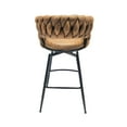 thumbnail image 6 of Of 2 28" Bar Stools. Technical Leather, 360 Degree Swivel Seat And Back. Metal Base For Kitchen Island, Restaurant, Bar, , Cafe, 6 of 7
