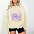thumbnail image 2 of VKOYWKM Women Oversized Sweatshirt Halloween Ghost Graphic Sweatshirt Crewneck Long Sleeve Fall Pullover Party Tops Oversized Sweatshirts, 2 of 5