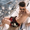 thumbnail image 2 of luoweisi Men's Beach Shorts Quick Dry Swim Trunks with Mesh Lining Roses and Skull XL, 2 of 5