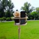 thumbnail image 2 of Mesa de picnic plegable, estante para vasos, muebles de jardín, madera de doble capa, portabotellas, botellero para exteriores, césped, playa, jardín, patio, 2 of 4
