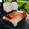 thumbnail image 2 of Golf Cart Seat Covers for 2 Seater,Orange Red Brown Microfiber Cart Seat Towel Blanket,Abstract Modern Oil Painting Street Art Absorbent NonSlip Bench Seats Protector for Golf Course 51"x31", 2 of 9