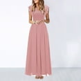 thumbnail image 2 of Summer Saving Wycnly Summer Dresses for Women Elegant Lace Patchwork Evening Party Pleated Swing Long Dresses 2024 Sleeveless V-Neck Solid Maxi Formal Dress Pink m, 2 of 5