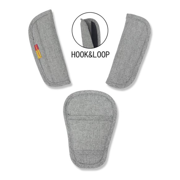Cubiertas para Correas de Cochecito de Bebé SeedFuture 3 piezas Gris Universal