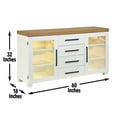 thumbnail image 6 of Steve Silver Co. Adjustable Shelf Farmhouse with 4 Drawers and LED, Wood Metal White, 4 Shelves, 6 of 8