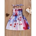 thumbnail image 4 of Qmyliery Kids Girls Spaghetti Strap Dress Star Print Casual Sleeveless Ruched Summer Princess Dress Party Wear, 4 of 8
