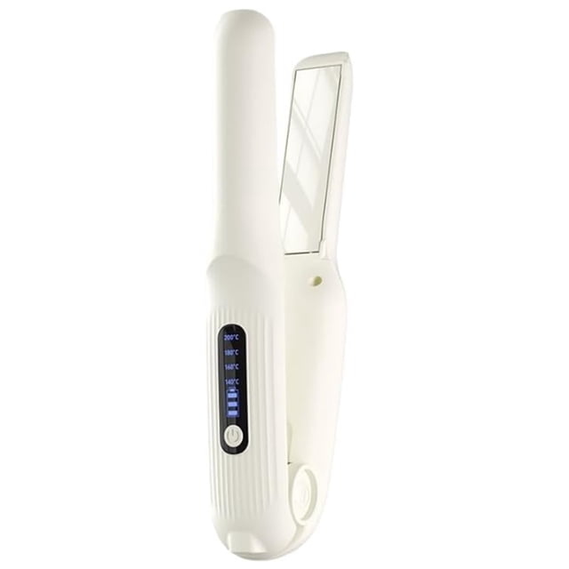 Mini Plancha de Pelo Portátil con Pinza, Recargable, de Doble Uso, para Flequillo y Rizado, Ideal para Dormitorios.