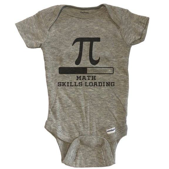Math Skills Loading Funny Mathlete Humor Baby Bodysuit - Grey