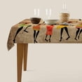 thumbnail image 5 of African Woman Tablecloth 60x84 Inch Rectangular Grunge African Woman Dancer Oblong Table Cloth Kitchen Table Decorations for Home Dinner Party, 5 of 6