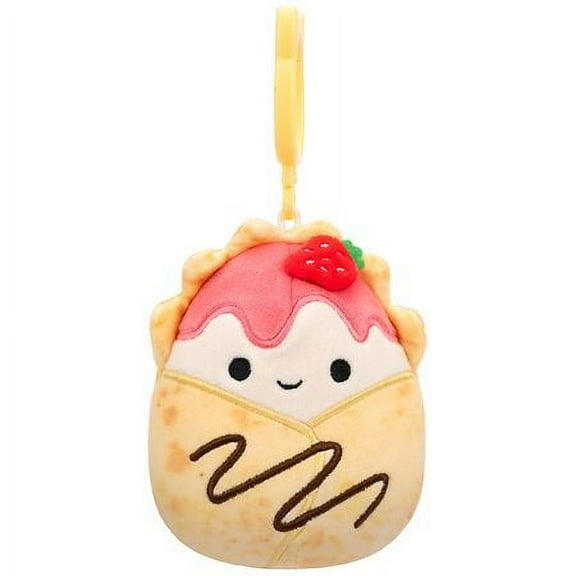 Squishmallows 3.5" Clip-On Gasten the Strawberry Crepe