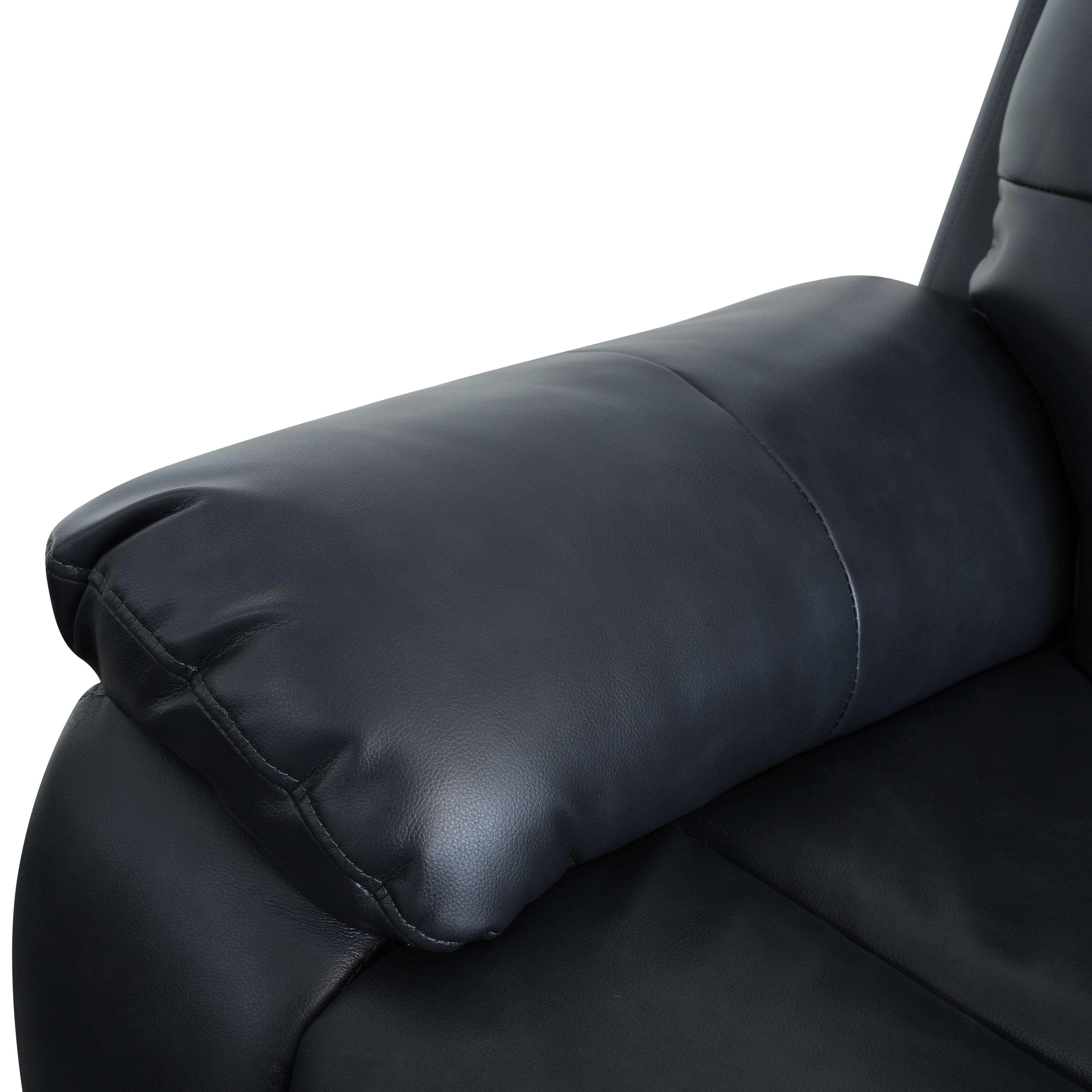 MAYEERTY 3-Seat Intelligent Recliner Sofa with Breathable Leather, LED Light & USB Charging for Family Living Room