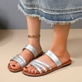 thumbnail image 6 of Censtreet Women's Flat Sandals Fashion Slides With Soft Leather Slippers for Summer, 6 of 9
