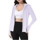 thumbnail image 4 of Chaquetas y prendas de vestir exteriores informales con capucha y manga larga de color degradado para mujer, con capucha y hebilla para el pulgar, ropa de protección solar, parte superior de poliéster, 4 of 7