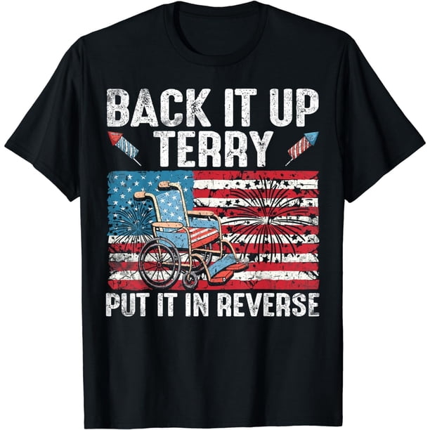 Back It Up - Camiseta de rizo con bandera de fuegos artificiales para el 4 de julio