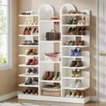 thumbnail image 3 of Tribesigns 13-Tier Shoe Rack, Wood Freestanding Tall Shoe Storage Cabinet for Entryway, White, 3 of 7