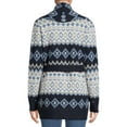 thumbnail image 3 of Martha Stewart Everyday Womens Fair Isle Shawl Cardigan, 3 of 5