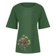 thumbnail image 4 of Fankiway Ensemble d'Été Décontracté pour Femmes Col Rond Manches Courtes Imprimé Floral Chemise Ample Tenues d'Été pour Femmes 6839 Pcs, 4 of 4