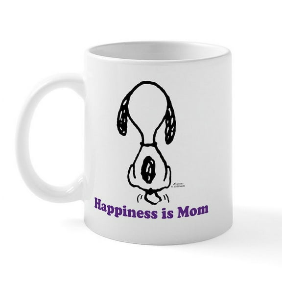 CafePress - Happiness Is Mom Tailwag Mugs - 11 oz Ceramic Mug - Novelty Coffee Tea Cup